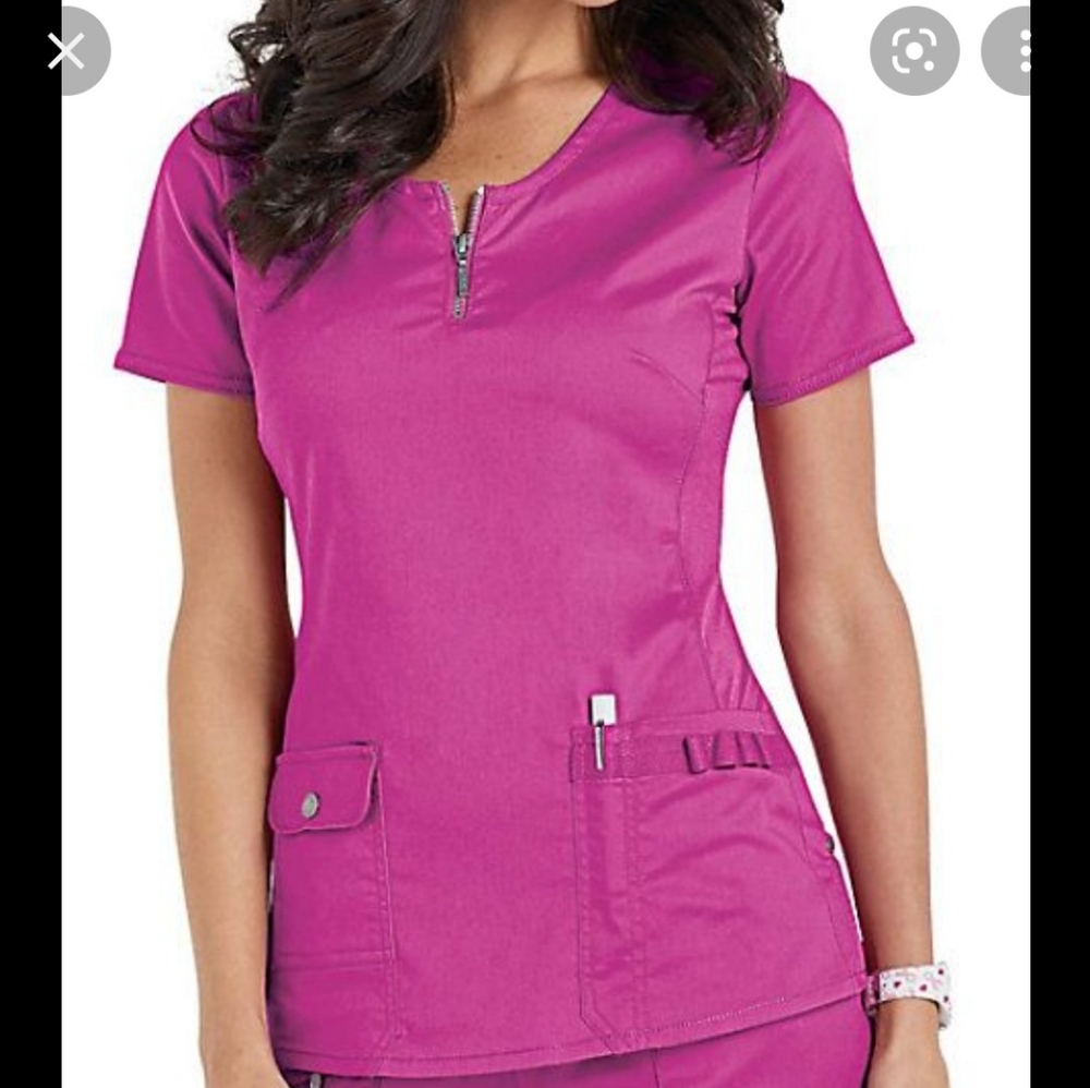 Fuschia Scrub Top